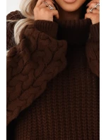 Teplý rolák oversize s širokými rukávy model 21794488 - numoco basic Teplý rolák oversize s širokými rukávy model 21794488 - numoco basic