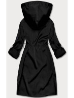 Tenký černý dámský přehoz přes oblečení s kapucí model 18013316 - S'WEST