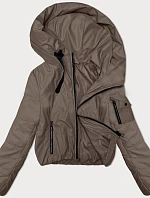 Dámská krátká bunda s kapucí S'West tmavě béžová (B8246-12)