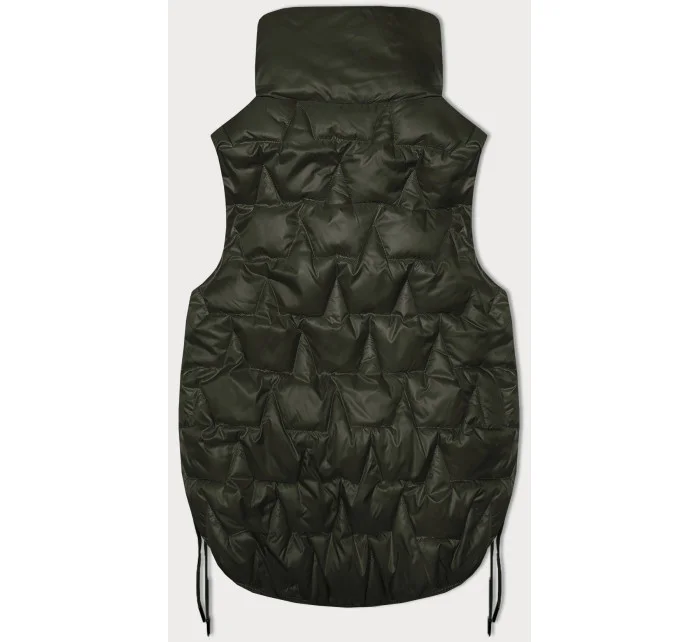 Krátká dámská vesta v khaki barvě se stahovacími boky model 20867419 - S'WEST