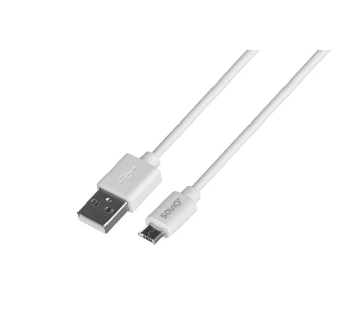 Kabel SAVIO CL-123 (Micro USB - USB 2.0 ; 1m; bílá barva)