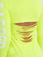 Otrhané žluté neonové šaty