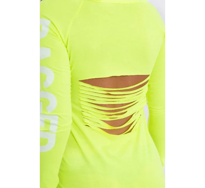 Otrhané žluté neonové šaty