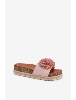 Dámské Sandály Na Platformě S Ozdobnými Růžové model 21704431 - Boto