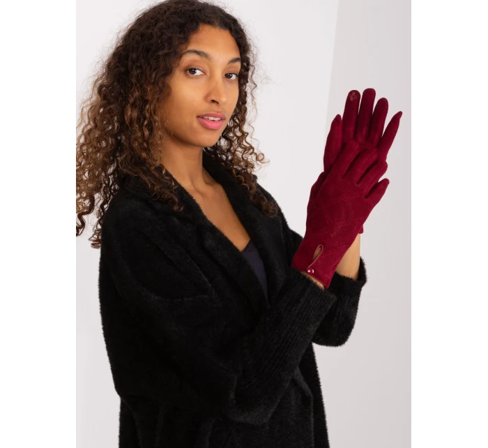 Rękawiczki AT RK model 19381497 bordowy - FPrice Rękawiczki AT RK model 19381497 bordowy - FPrice