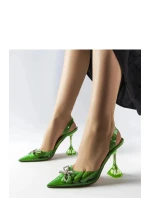 Dámské lodičky na jehlovém podpatku model 21389251 Zelená - SWEET SHOES