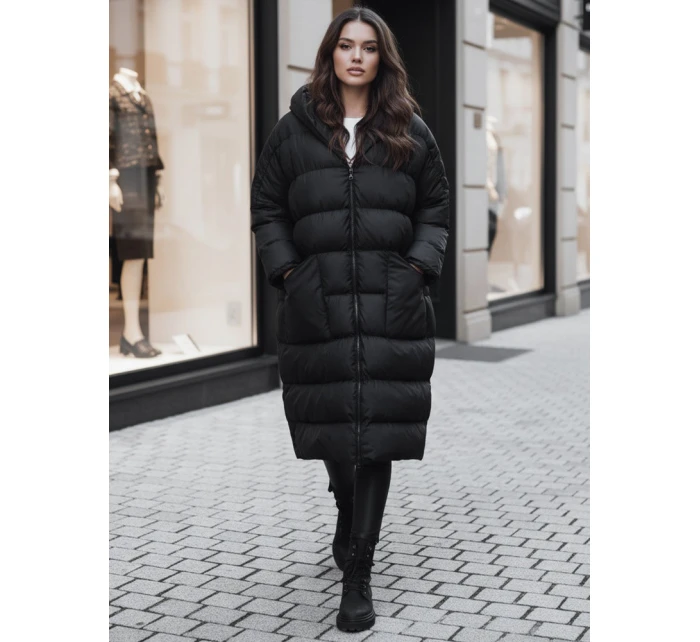 Dámská zimní bunda oversize s kapucí černá Dstreet model 21995430 - FashionStreet