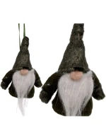 DEKORATIVNÍ PŘÍVĚSEK SANTA S ÚCHYTY 11CM ZELENÝ