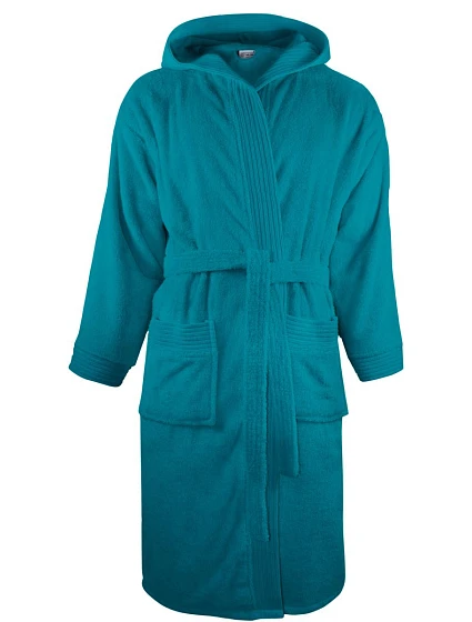 The One Towelling Bathrobe hooded Župan s kapucí 48.1021 turquoise The One Towelling Bathrobe hooded Župan s kapucí 48.1021 turquoise