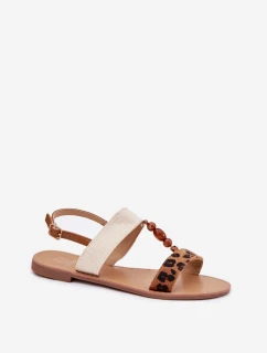 Ploché Dámské Sandály S Leopardí Hnědé model 21702265 - Boto
