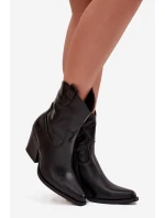 Dámské Kožené Na Podpatku Černé model 21747852 - Boto Dámské Kožené Na Podpatku Černé model 21747852 - Boto