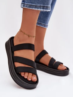 dámské pantofle na platformě s pásky Černé model 21943290 - Boto