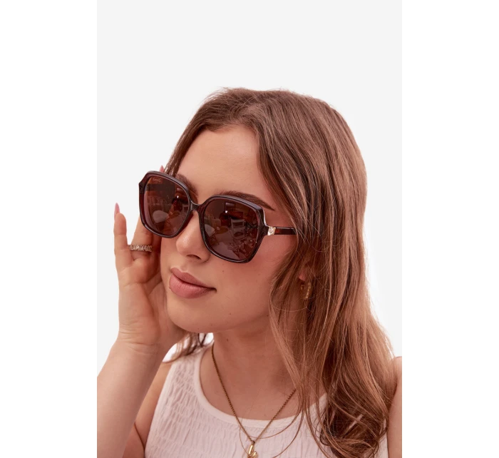 Dámské sluneční brýle se model 22031613 krystaly Hnědé - Boto