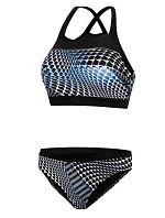 Dámské plavky S47N černo-modré kostičky - Self