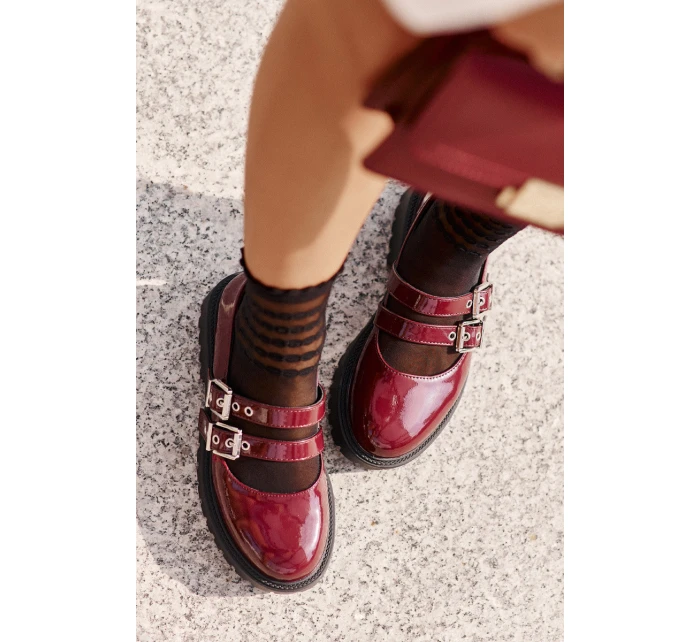 Dámské Polobotky S Pásky Lakované model 21671372 - Boto Dámské Polobotky S Pásky Lakované model 21671372 - Boto