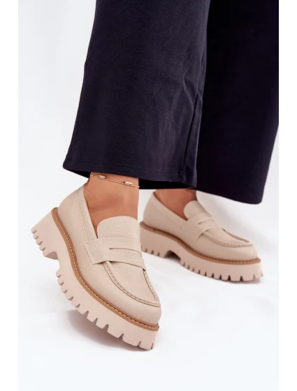 Dámské Mokasíny Na Platformě A Plochém Podpatku Big Star model 21705316 Béžové - Big Star Shoes Dámské Mokasíny Na Platformě A Plochém Podpatku Big Star model 21705316 Béžové - Big Star Shoes