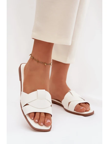 Dámské ploché pantofle s bílými pásky model 21943255 - Boto