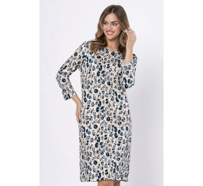 Dámská noční Béžová s modrou potisk model 21875952 - LEVEZA Dámská noční Béžová s modrou potisk model 21875952 - LEVEZA