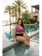 Dvoudílné plavky S937 V1MI9 Marmaris9 růžovo-černé - Self Dvoudílné plavky S937 V1MI9 Marmaris9 růžovo-černé - Self