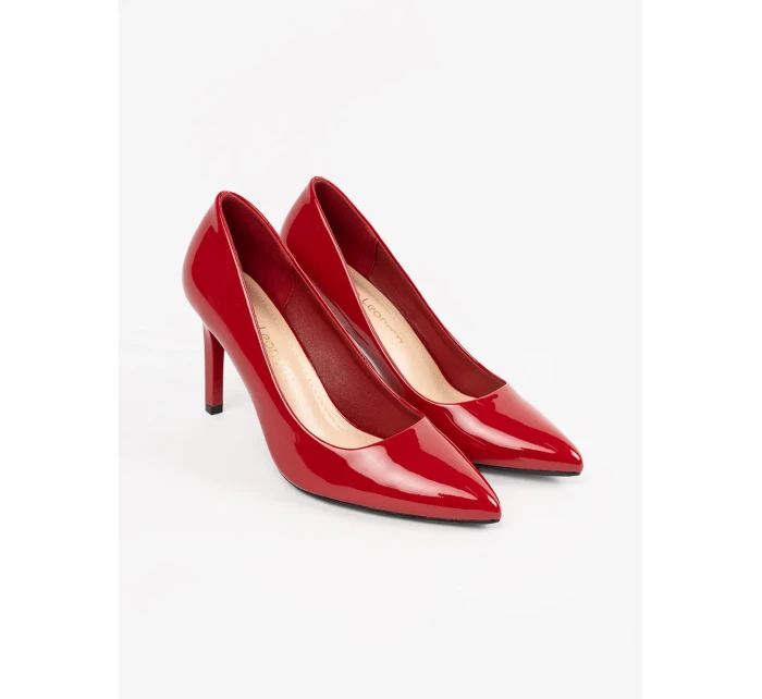 Pohodlné dámské  lodičky červené na jehlovém podpatku