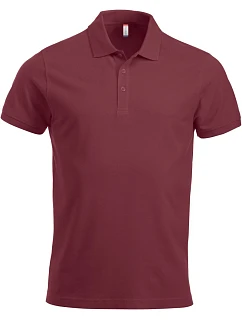 Classic S/S Pánské piqué polo z těžké bavlny burgundy model 22457165 - Clique