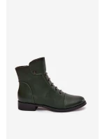 Zateplené dámské boty na plochém podpatku zelené Labise Zateplené dámské boty na plochém podpatku zelené Labise