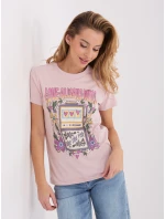T shirt model 21791067 jasny różowy - FPrice T shirt model 21791067 jasny różowy - FPrice