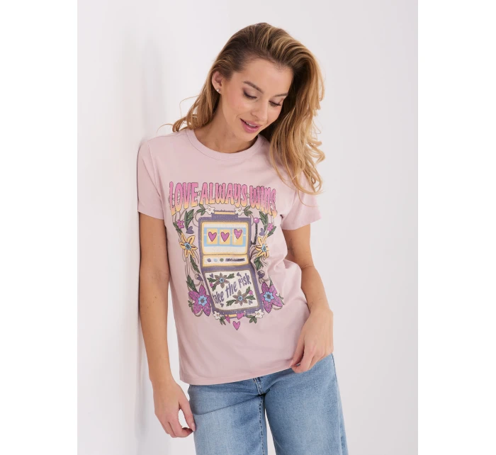 T shirt model 21791067 jasny różowy - FPrice T shirt model 21791067 jasny różowy - FPrice