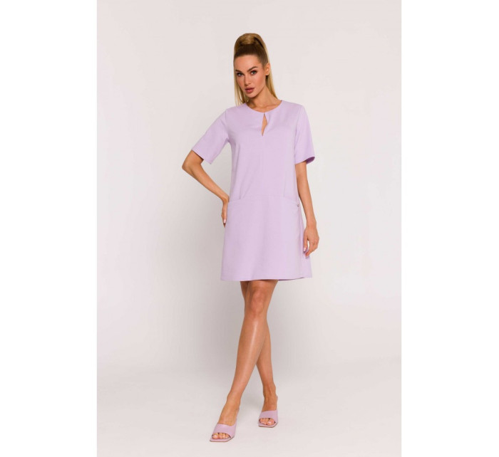 Trapézové šaty s kapsami fialové model 19660920 - Moe