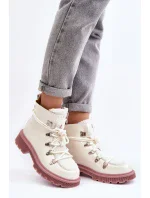 Lakované dámské kotníkové boty Trapper GOE White Lakované dámské kotníkové boty Trapper GOE White