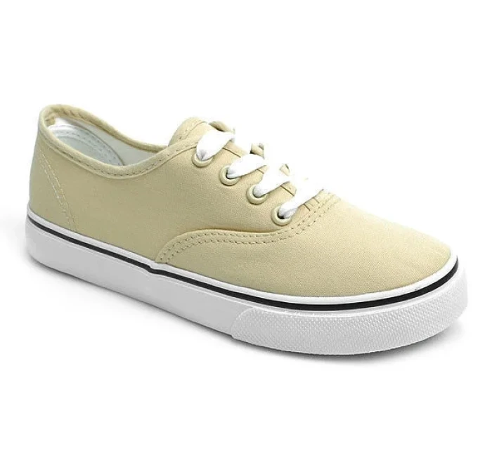 Pohodlné khaki tenisky s bílou podrážkou