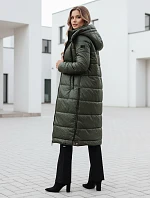 Dámská přechodná bunda ORVITA prošívaná s kapucí zelená FashionStreet TY5025