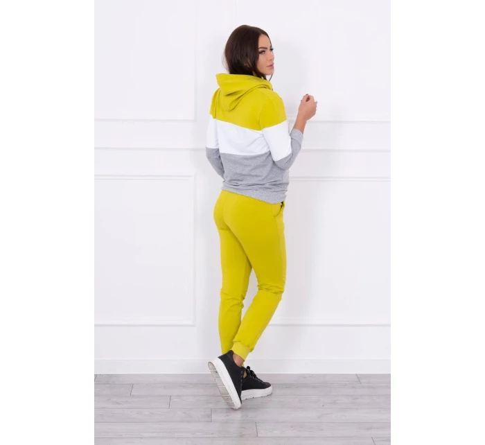 Barevná pruhovaná sada kiwi+bílá