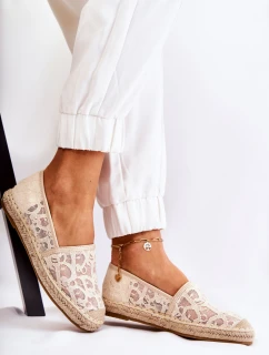 Klasické dámské espadrilky prolamované béžové model 21588402 - S.Barski