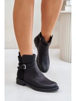 Zateplené Boty Na Plochém Podpatku Se Páskem Černé model 21675492 - EVENTO Zateplené Boty Na Plochém Podpatku Se Páskem Černé model 21675492 - EVENTO