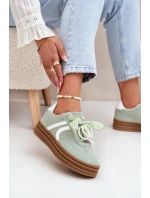 Dámské Tenisky Na Platformě S Ozdobami Zelené model 21688382 - Boto Dámské Tenisky Na Platformě S Ozdobami Zelené model 21688382 - Boto