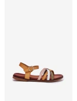 Dámské sandály s se pásky žluté model 21697530 - SERGIO LEONE Dámské sandály s se pásky žluté model 21697530 - SERGIO LEONE