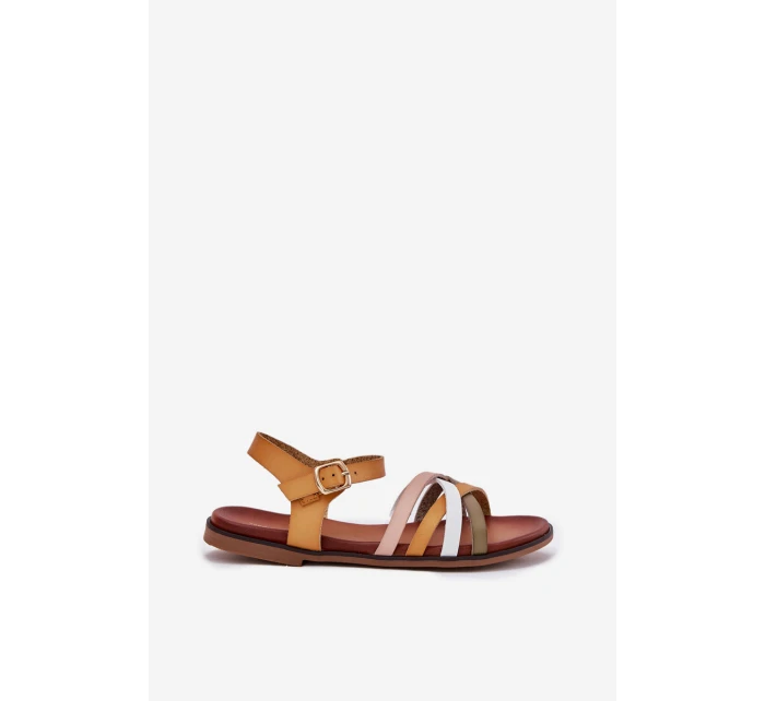 Dámské sandály s se pásky žluté model 21697530 - SERGIO LEONE Dámské sandály s se pásky žluté model 21697530 - SERGIO LEONE