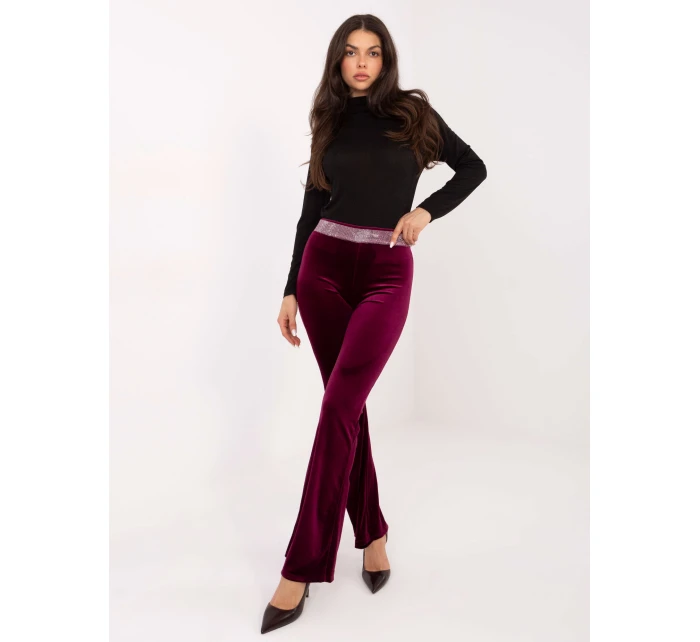 Spodnie IT SP model 21776318 bordowy - FPrice Spodnie IT SP model 21776318 bordowy - FPrice