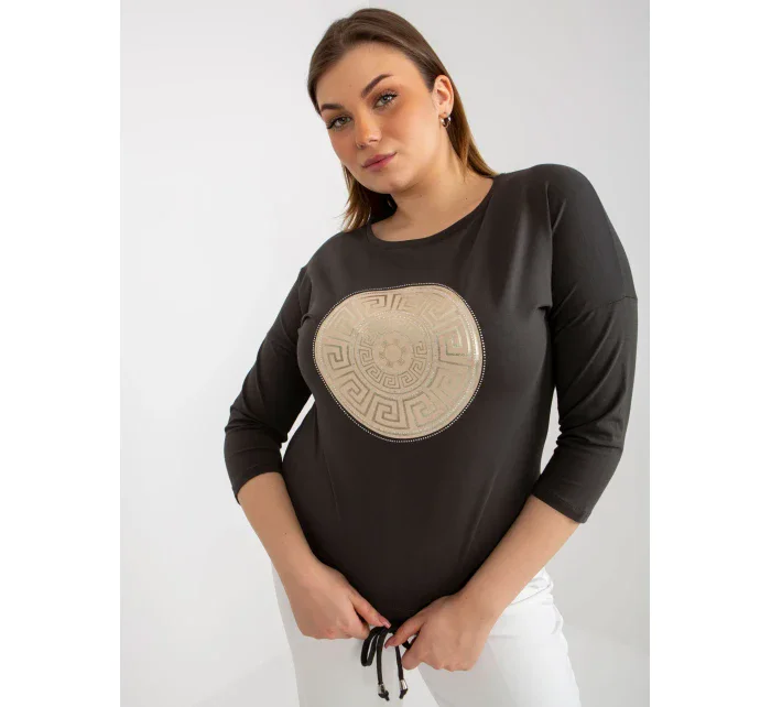 Dámská halenka RV BZ 8454.20P tmavá khaki - FPrice