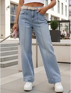 Dámské džíny volného střihu s vysokým pasem modré FashionStreet UY2958