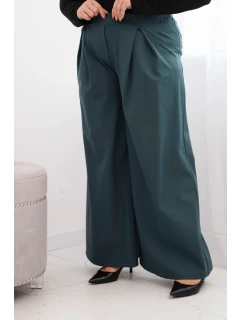 Dámské kalhoty Plus Size se širokými nohavicemi a model 21728705 mořské - K-Fashion