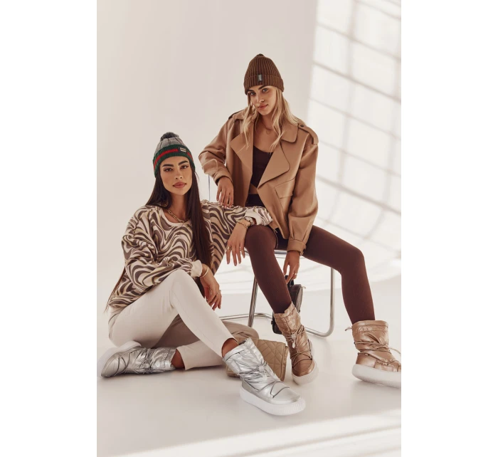 Dámské zateplené sněhule Big Star model 21601636 Béžove - Big Star Shoes Dámské zateplené sněhule Big Star model 21601636 Béžove - Big Star Shoes