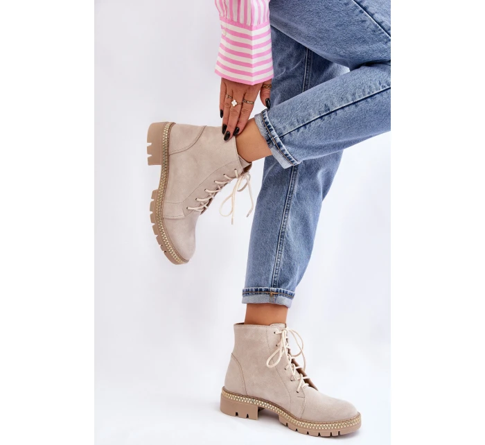 Flat Boots Lewski Shoes model 21607535 Světle béžová - Boto