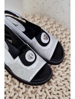 Dámské sandály na klínu stříbrné Isnnoria Dámské sandály na klínu stříbrné Isnnoria