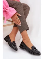 Dámské polobotky na ploché podrážce s ozdobnými květinami Černé Tavillette