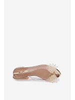 Dámské sandály průhledné s mašlí D&A MR61-9001 zlaté