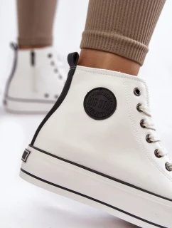 Dámské vysoké zateplené tenisky Big Star KK274170 Bíle