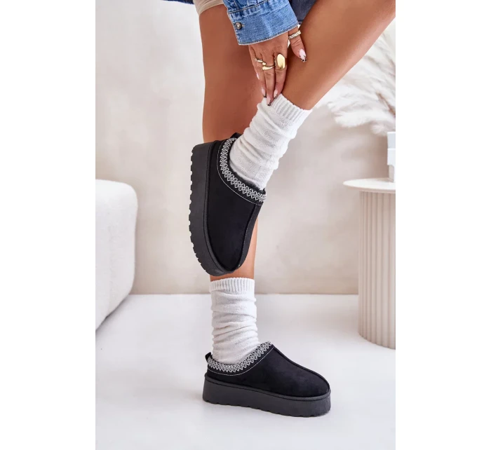 Sněhule Dámské Na Platformě Zateplené Kožíškem Černé Remenia Sněhule Dámské Na Platformě Zateplené Kožíškem Černé Remenia