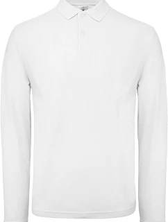 B&C ID.001 LSL Pánské piqué polo s dlouhým rukávem 01.0I12 white
